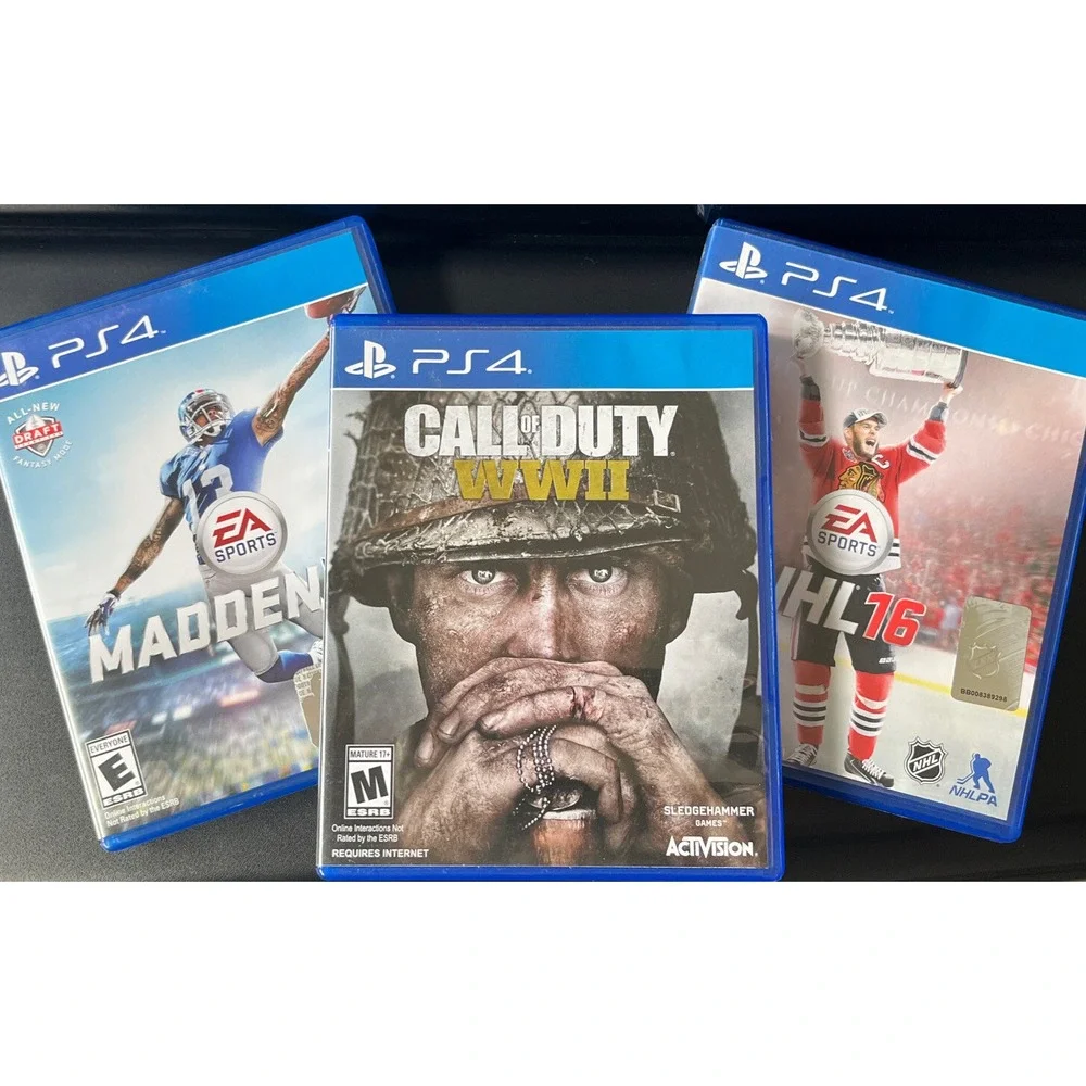 Call of‎ Duty WWII Madden 16 NHL 16 Sony PlayStation 4 PS4 Game Disc Lot of 3